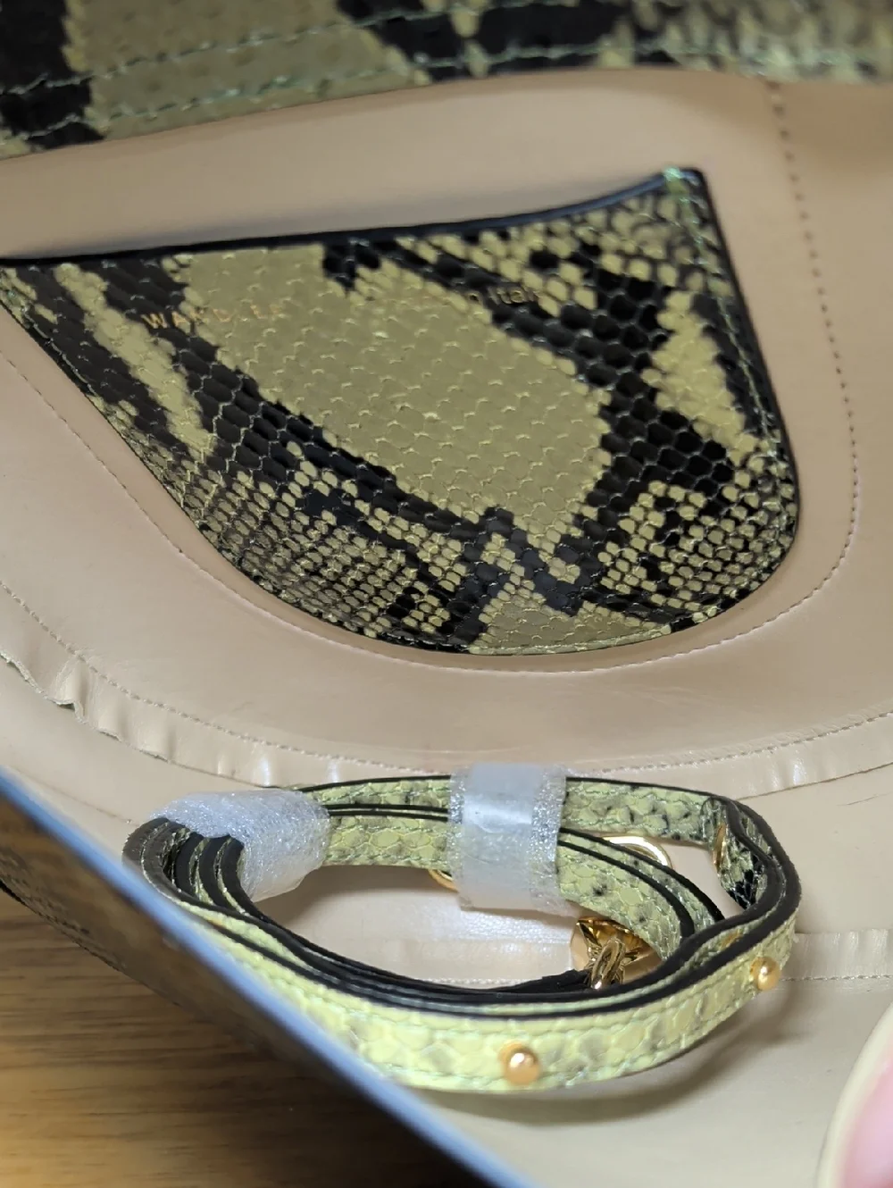 Wandler Hortensia Mini Bag in Beige Python Leather Snake-Embossed Top-Handle - Picture 5 of 7